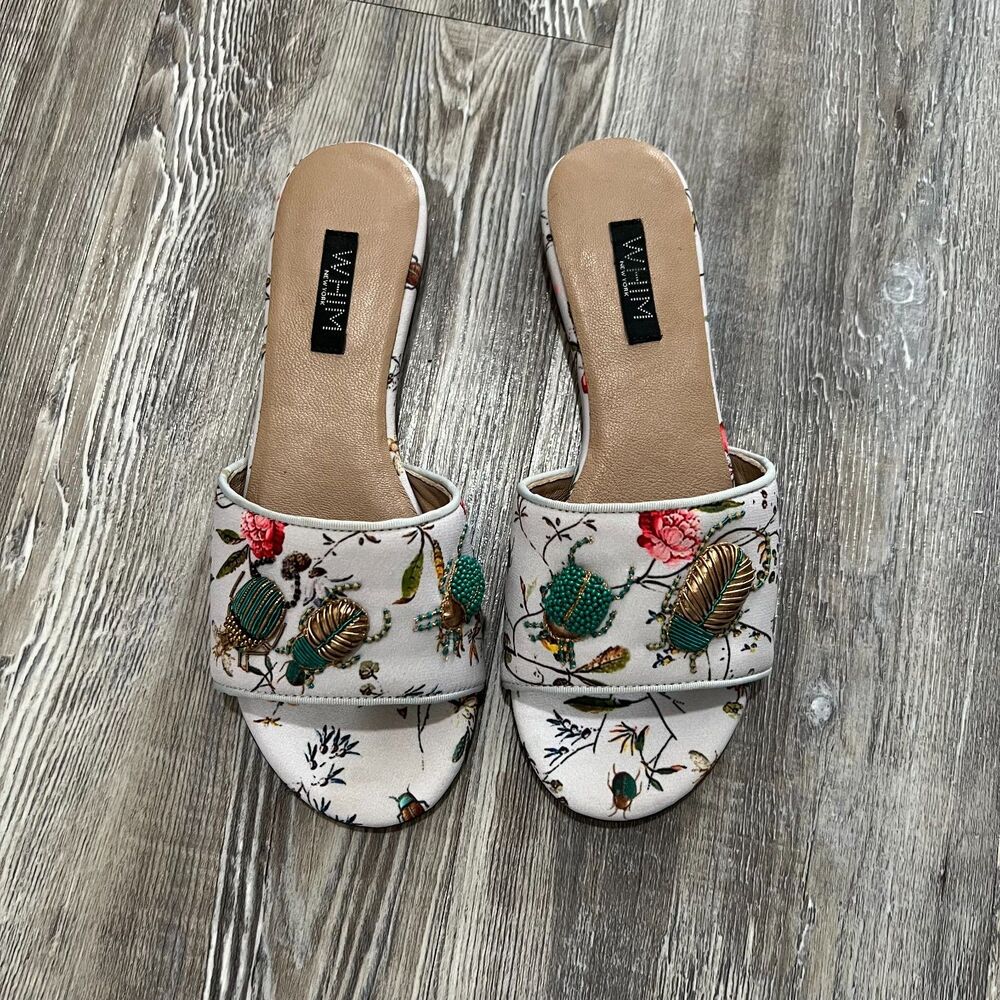 WHIM New York Leela Embroidered Slide Sandals EU 37 - Picture 2 of 9